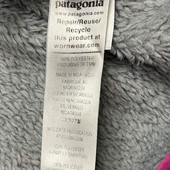 Patagonia Sweater Womens Small Gray Pink Fleece Quarter Zip Pullover Pocket - Picture 7 of 11